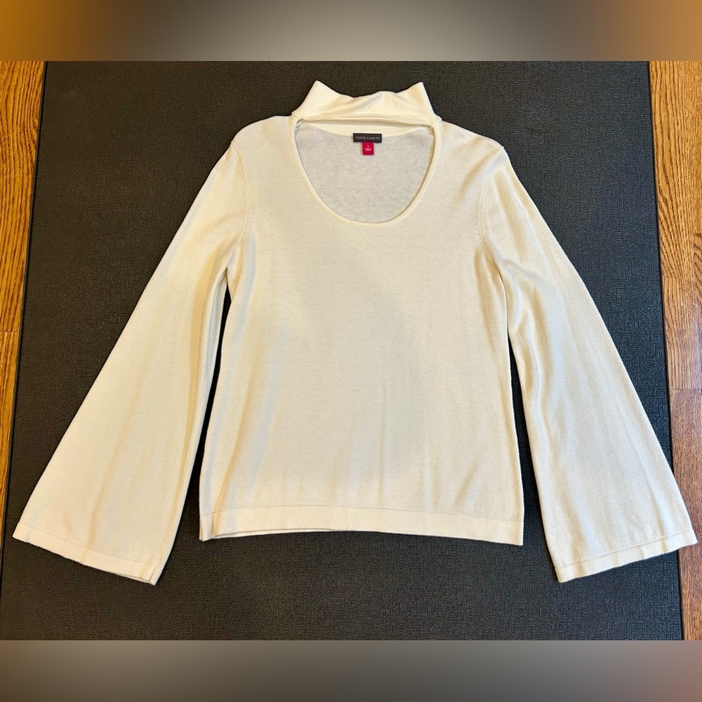 Vince Camuto Cream Bell Sleeve Sweater, Size Small, Cream